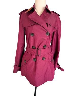 Coach Double-Breasted Trench Coat in plum